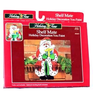 Holiday Time Santa Shelf Mate Craft Kit Stocking Hanger to Assemble and Paint